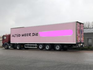 pink box trailer with tail lift for rent